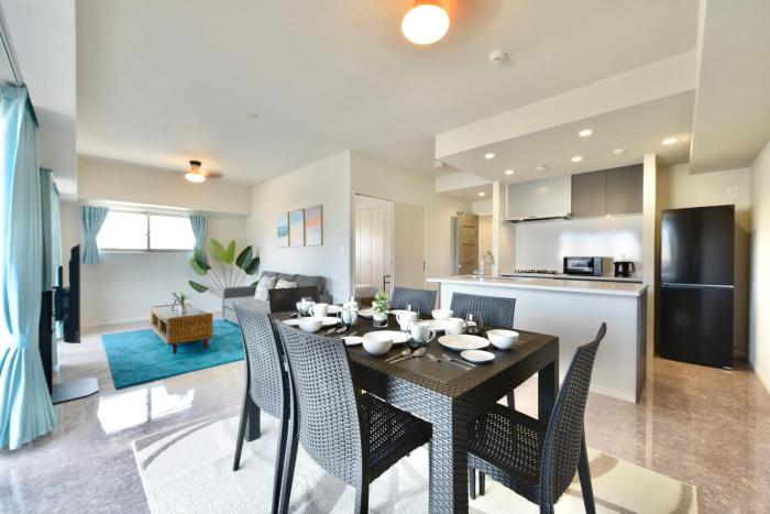 Solterrace Naha - 3min to Beach, 6Guests ,Free Parking, New 70sqm