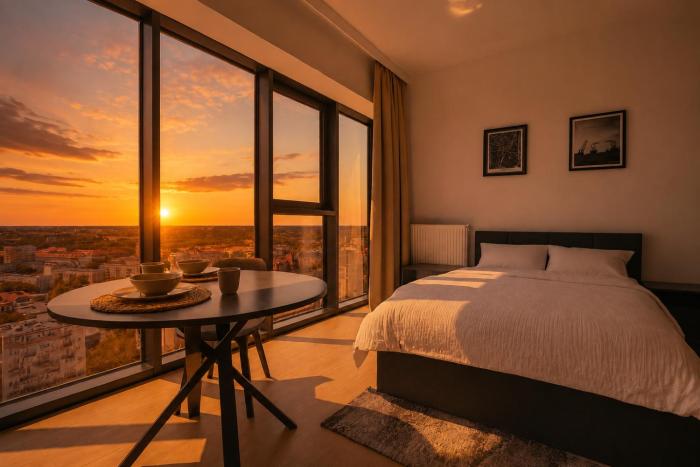Luksusowy apartament z widokiem, basenem i sauną Hanza Tower Szczecin