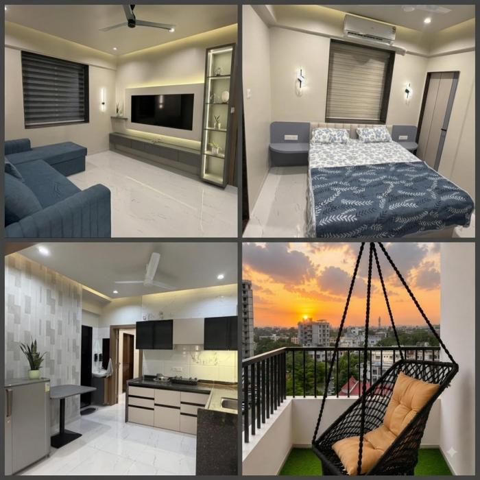 Modern 1BHK Private Two Balconies One Floor one Apartment Central Nashik