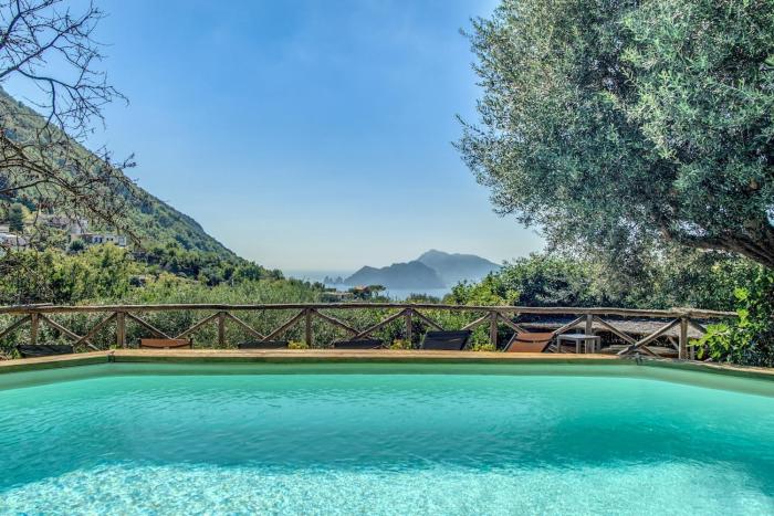 Campanella Villas Gardens Pool with Capri Views