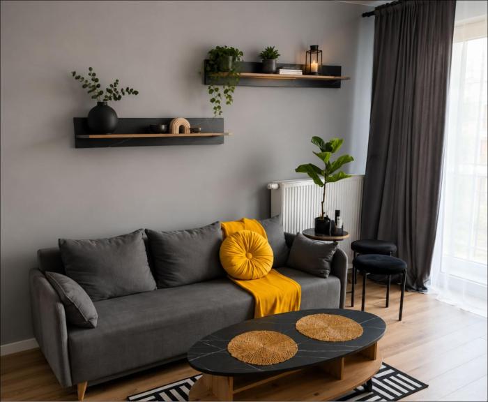 Apartament Grey 2 pokojowy z balkonem w Warszawie z parkingiem podziemnym