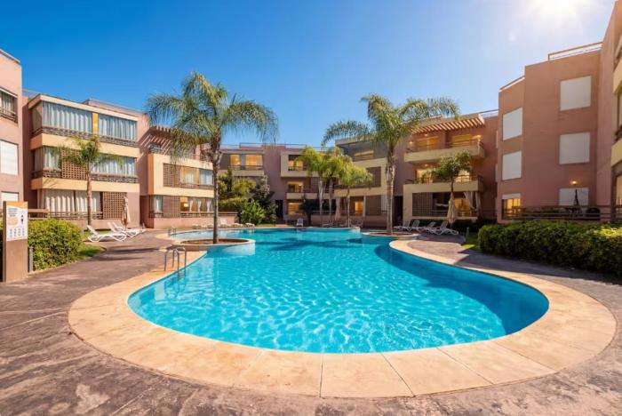 Luxury Terrace with Pool View Chic Resort Escape