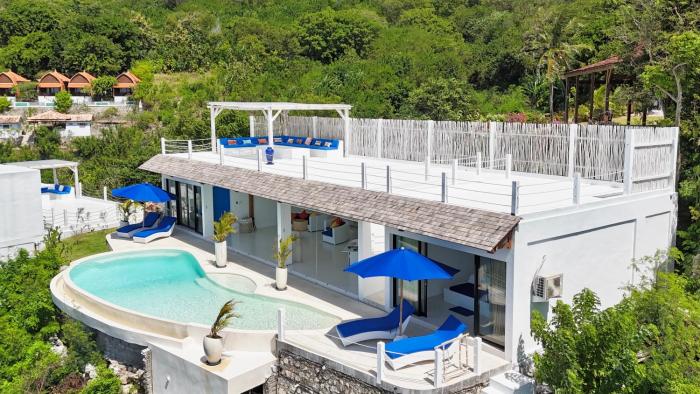 2BR Ocean View, Infinity Pool, Greek Style, Villa Kerylos