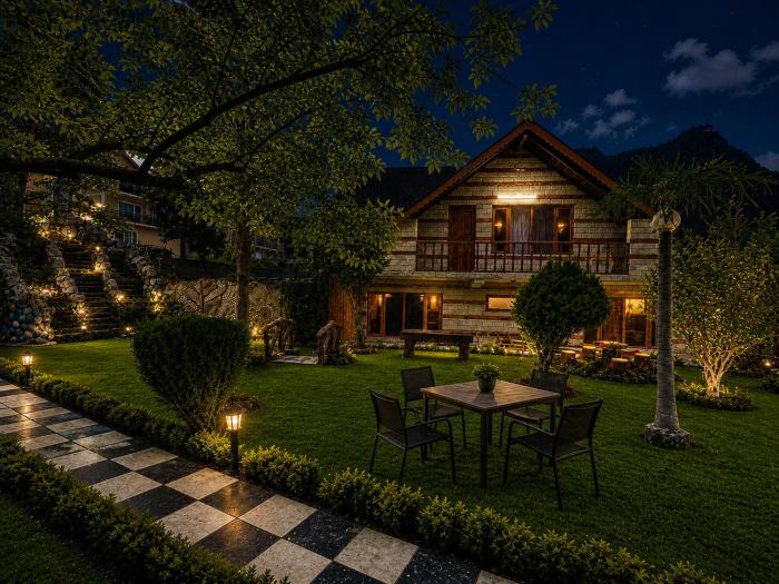 Manali Royal 3 Bedroom independent Heritage villas with Private Lawn near Volvo Bus Stand, Manali