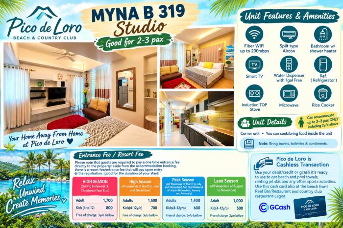 Myna B 319 at Pico de Loro by Raquels Place
