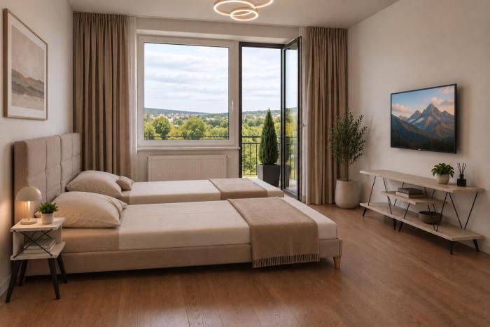 Apartmán Bytča s balkónom a výhľadom na Súľovské skaly