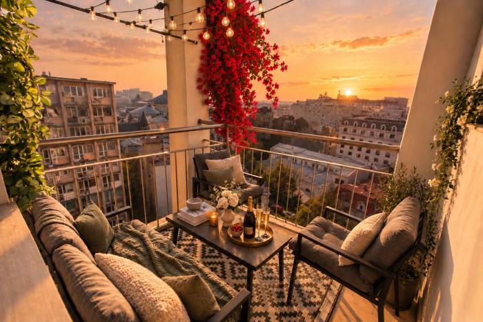 City Center Apartment with Balcony & Skyline View