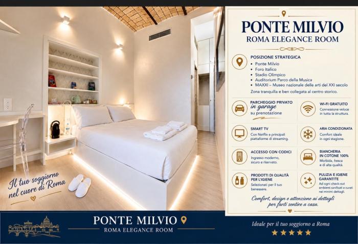 Ponte Milvio Roma Elegance Room & Private Parking
