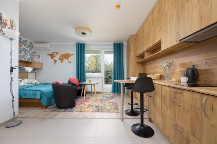 Modern Studio with Air Conditioning and Parking by Noclegi Renters