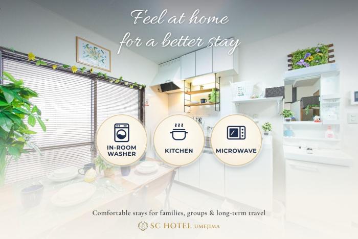 SC Hotel Umejima #201 - 3min to Station Easy Access Ueno Asakusa Skytree Sleeps 5