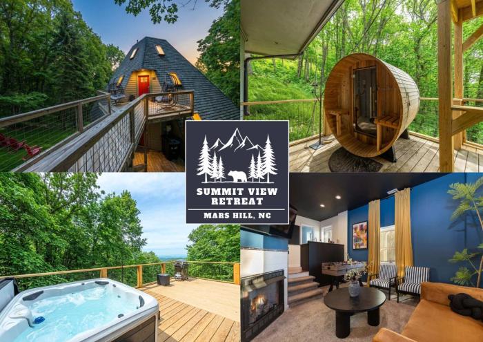 Mars Hill Retreat Sauna Wet Bar Hot Tub Views