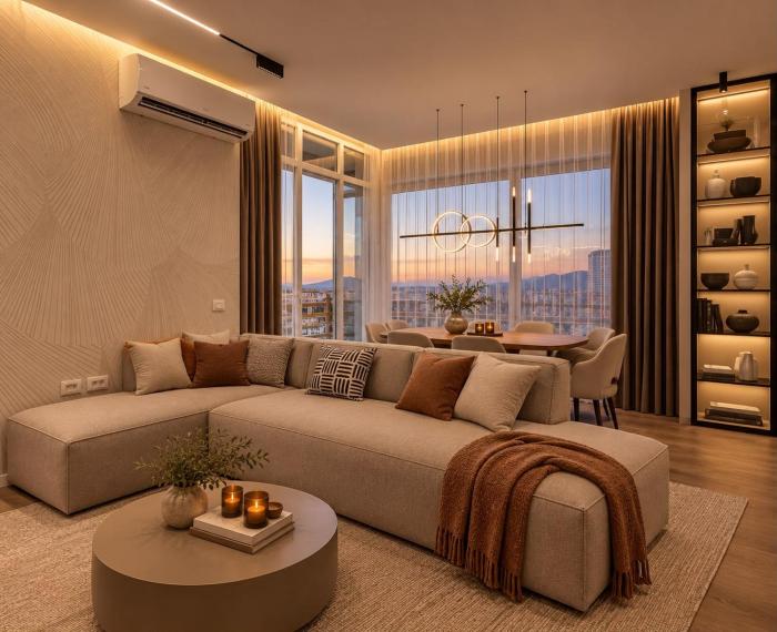 Luxury Top- Floor Apartment with Panoramic View - Tirana