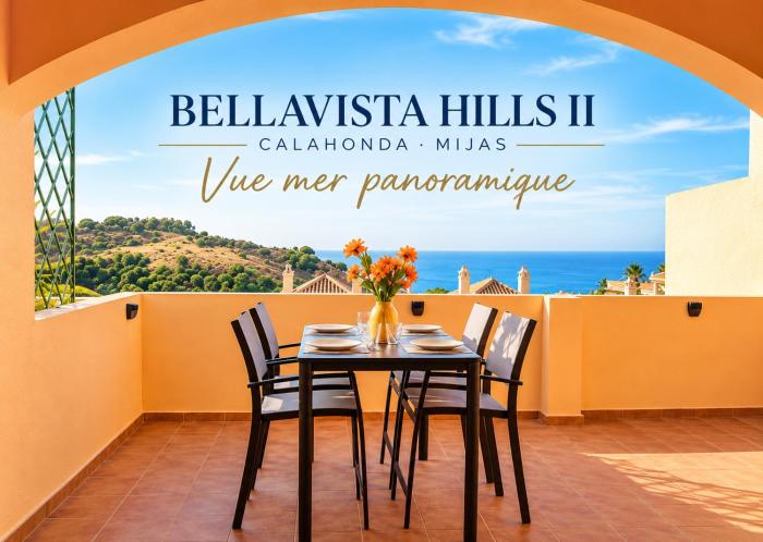 Vue mer panoramique et grande terrasse Appartement 2 chambres à Calahonda Mijas Malaga