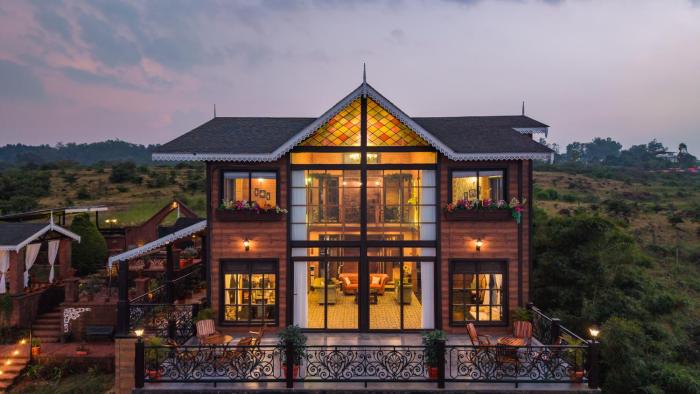 ELIVAAS Curated The Cowboy Castle 7BHK Hill Villa with Valley & Dam Views, Lawn, Gazebo & Gaming Room