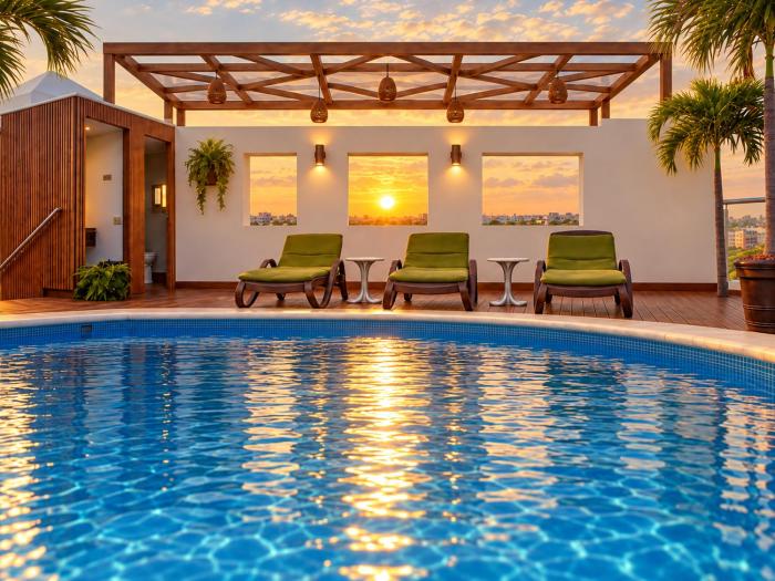 Tranquilo Rooftop Pool Apartments near Beach