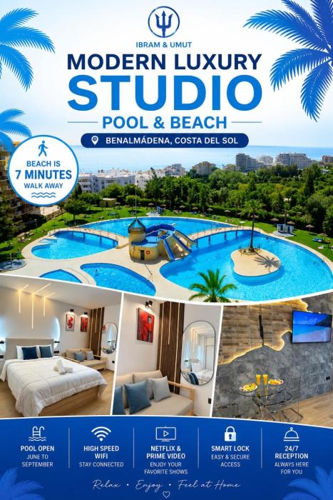 Modern Luxury Studio I Pool & Beach