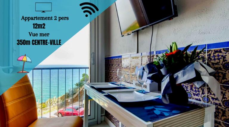 Studio "Les Roches blanches" - Vue mer & Vignes - B&B Banyuls de la Marenda
