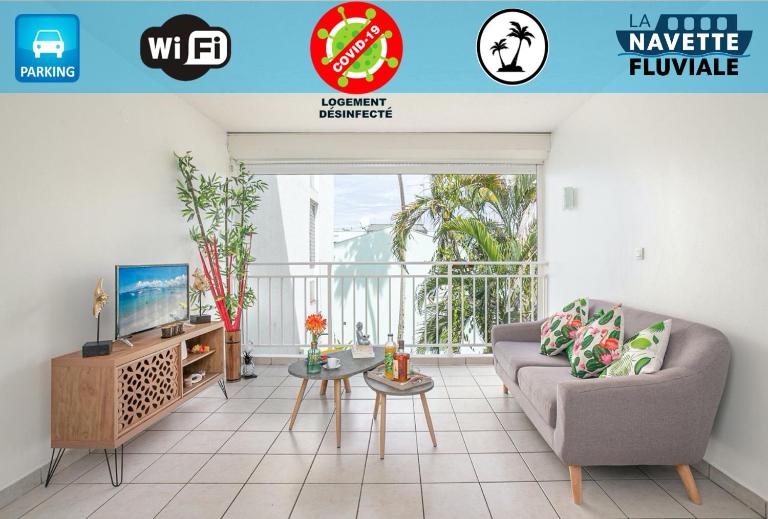 Appartement 2 chambres climatisées Marina calme proche plage linge inclus - B&B Les Trois-Îlets