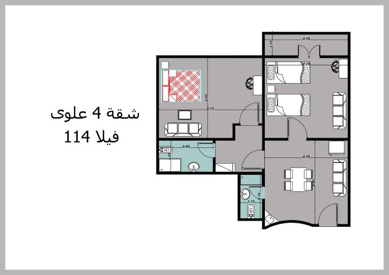 First floor chalet 4 VILLA 114 2bed rooms and 2 bathrooms Green Beach - Bed and Breakfast El Alamein