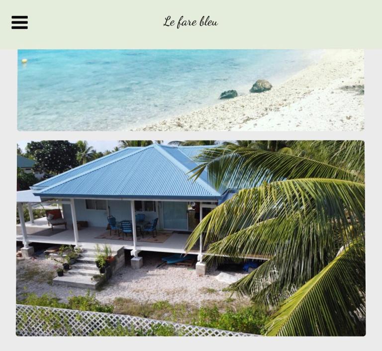 LE FARE BLEU Chambres d'hôtes climatisées en bord de lagon à Tiputa Rangiroa - vélos gratuits et snorkeling - Chambres d'hôtes Tiputa