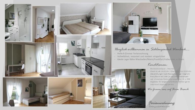 Schöne 4-Zimmerwohnung, Schlangenbad bei Wiesbaden/Mainz/FFM - B&B Schlangenbad