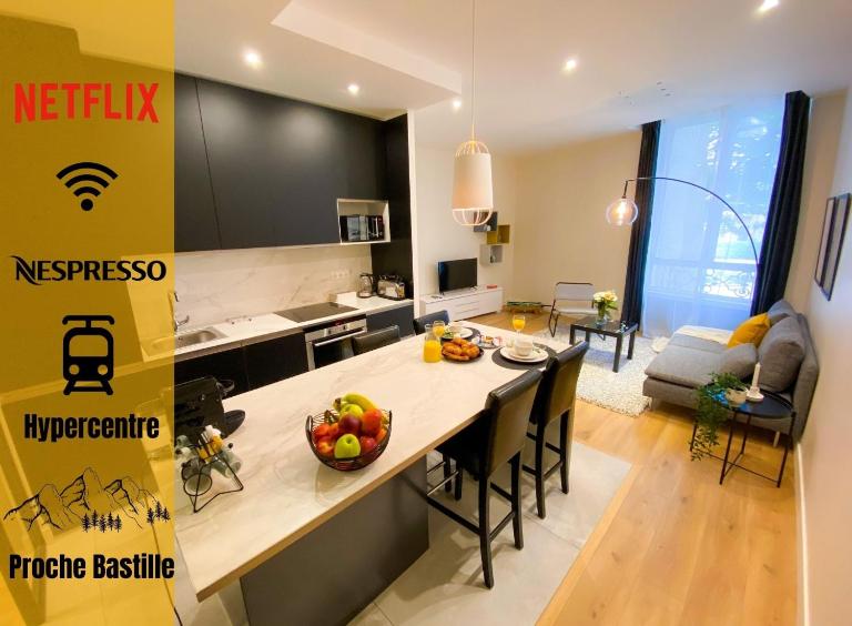 Le Huppé, Hypercentre, proche Bastille, WIFI illimité & Netflix - B&B Grenoble