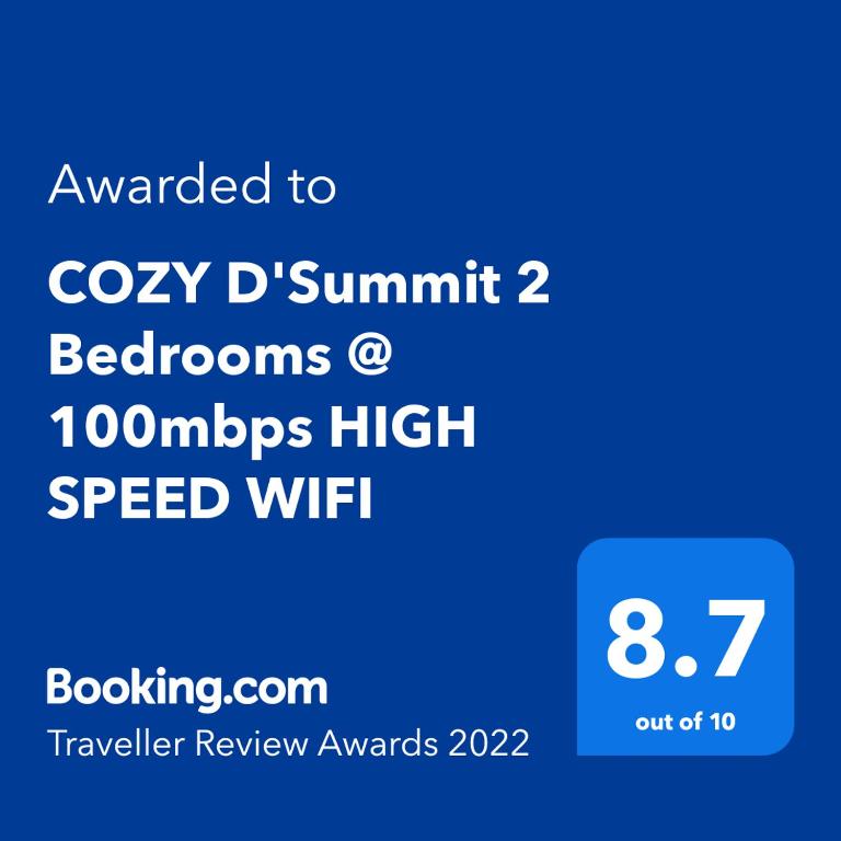 COZY D'Summit 2 Bedrooms @ 100mbps HIGH SPEED WIFI - B&B Sikait