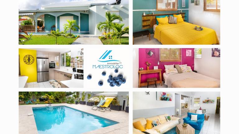 Villa L'Artist en bord de mer avec piscine privée - B&B Sainte-Rose