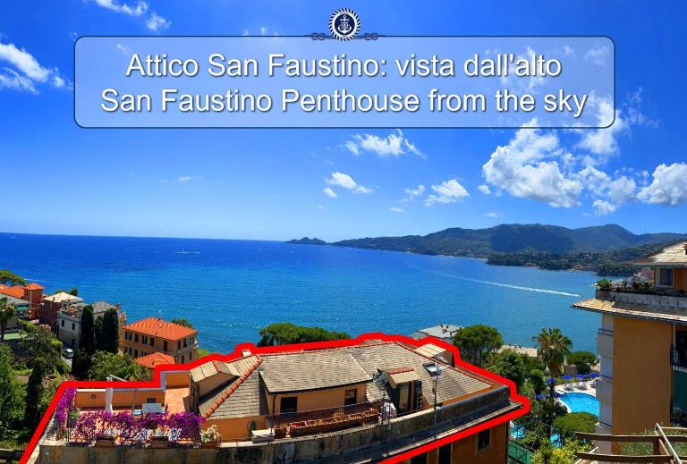 WELCOME RIVIERA - ATTICO SAN FAUSTINO 165 mq più 110 mq di terrazza- IN VILLA 700 ,VISTA MARE STREPITOSA-100 m dalla spiaggia-PARKING ESCLUSIVO - B&B Rapallo