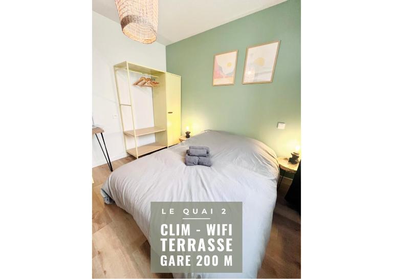 LE QUAI 2 - Studio neuf CALME TERRASSE - CLIM - WiFi - Gare à 200m - B&B Agén