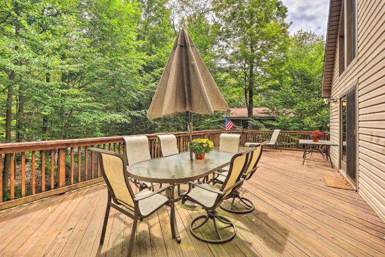 Fire Pit, Indoor Pool Access: Big Bass Lake Cabin - B&B Gouldsboro