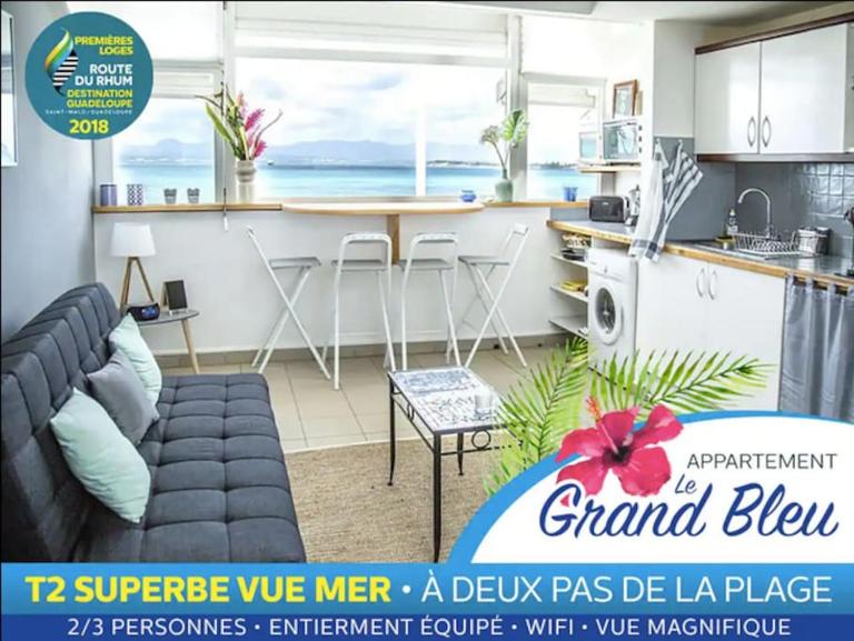 Grand bleu-Superbe T2 vue mer & accès plage - B&B Le Gosier