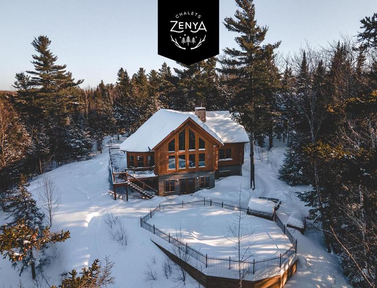 Chalet White Wolf SPA at Fiddler's Lake - B&B Mille-Isles