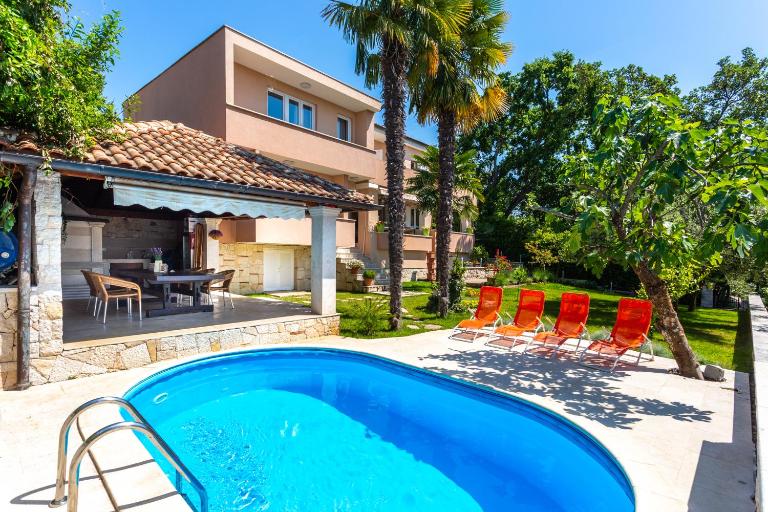 Mediterranean terrace with bbq, swimming pool and sea view - Bed and Breakfast Njivice