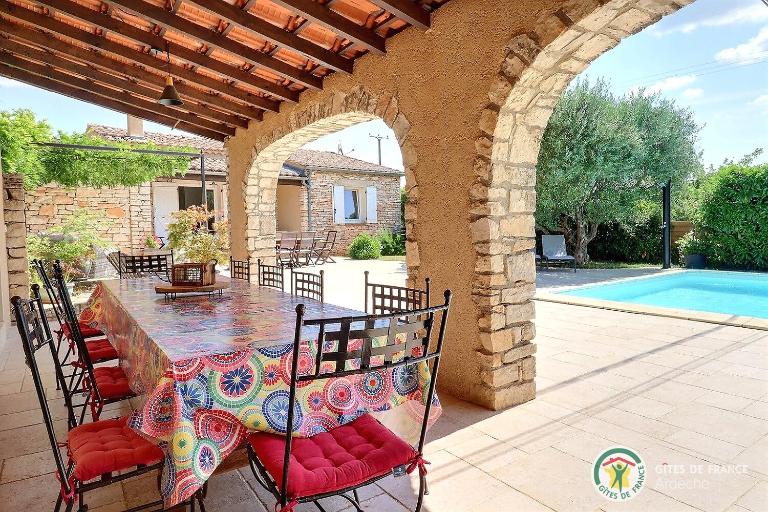 Villa L'Opaline Ardèche 10 pers Piscine privée Chauffée Animaux admis Wifi - Chambres d'hôtes Salavas