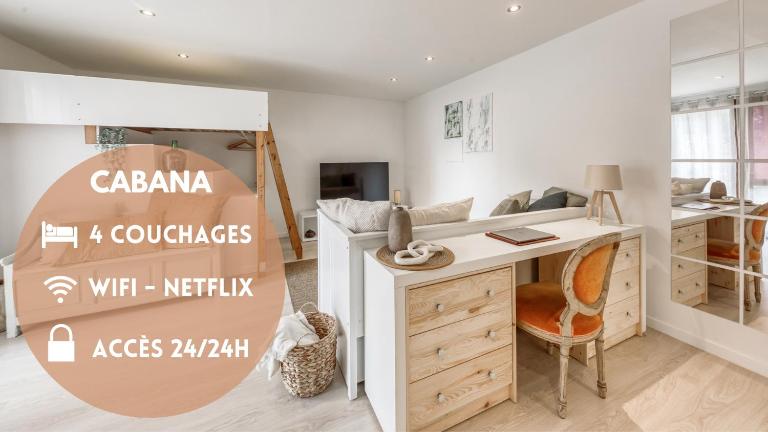 CABANA 4 pers Wifi Boîte à clé Netflix - Ferienwohnung D'Huison-Longueville
