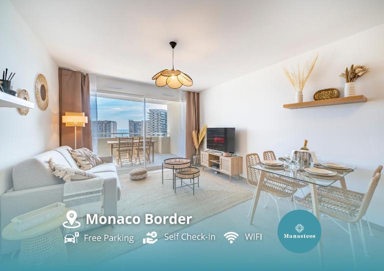 Terrasse Vue Mer, 5mn Monaco, Parking - AN - Chambres d'hôtes Beausoleil