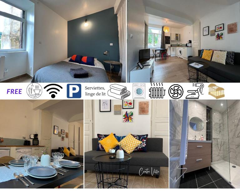 TABI APPART ,MODERN CHIC vs FREE PARKING,WIFI,DRAPS - B&B Thiers