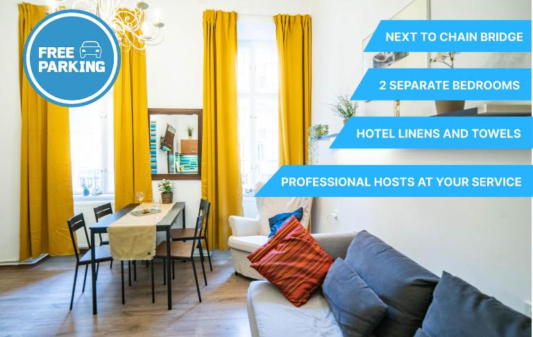 Free Parking Chain Bridge Home 4ppl, 2bdrm, Wifi, Smart TV, AC - B&B Budapest