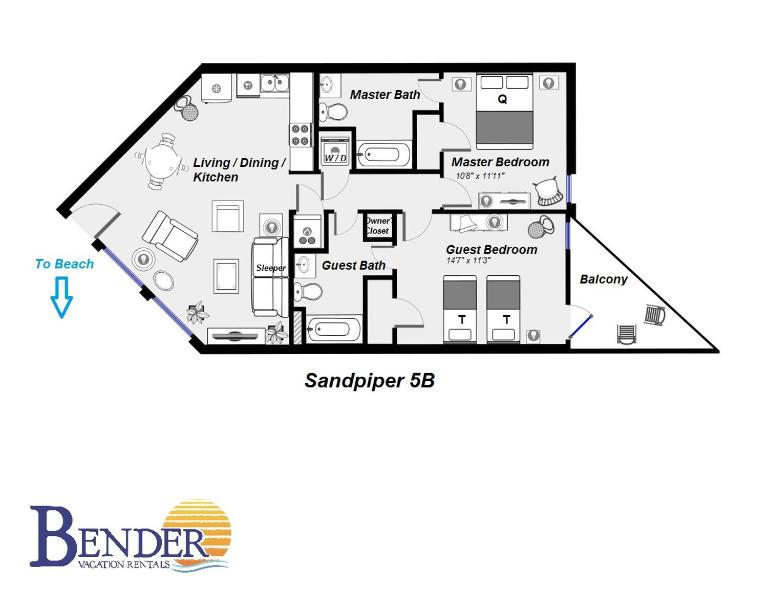 Sandpiper 5B - Ferienwohnung Gulf Shores