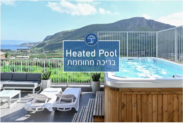 Magdala Infront Sea of Galilee and Mount Harbel - B&B Migdal