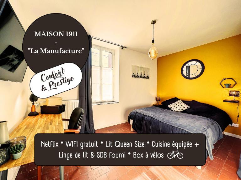 Appart LA MANUFACTURE - Maison 1911 - confort & prestige - Bed and Breakfast Gien