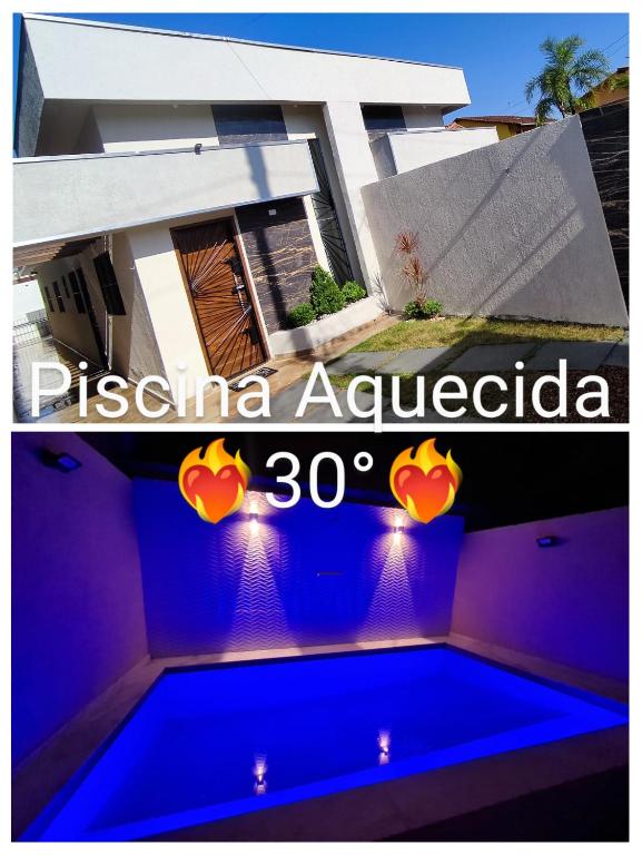 A Casa Linda Com Piscina Aquecida churrasqueira wifi pertinho da praia em Itanhaém - B&B Itanhaém