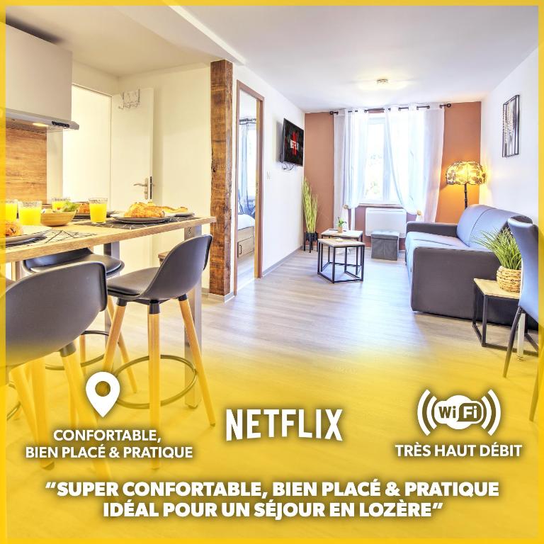 Le Sabot - Netflix/Wi-Fi Fibre/Terasse - 4 pers - B&B Banassac