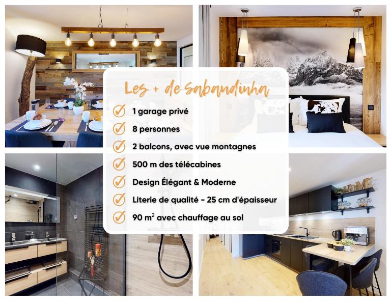 Élégant et Moderne avec Vue Montagne au Coeur de Paradiski - Garage - 8pers - 90m2 - Sabaudinha - Bed and Breakfast Champagny-en-Vanoise