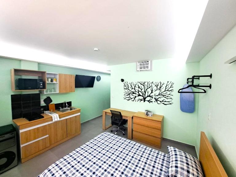A05 Premium Suite WHITE Cocina Terraza Companies Work Teams 1-2 PAX - B&B Cuautitlán Izcalli