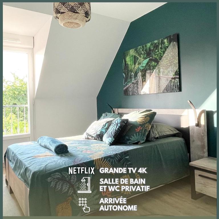 Chambre Evasion - SDB WC Privatif - Entrée autonome - Grande TV NETFLIX - Ferienwohnung Compiègne