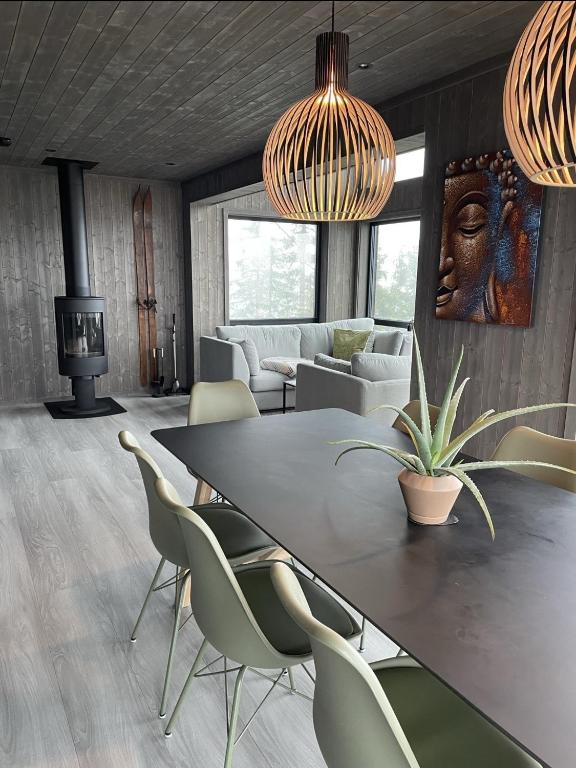 Stylish cabin at Lifjell with jacuzzi and sauna - Bed and Breakfast Bø