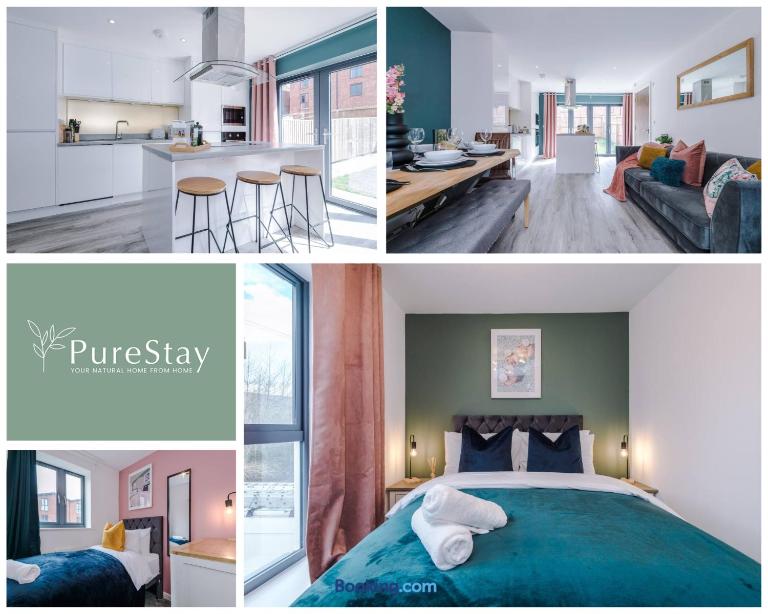 Modern 5 Bedroom House in Manchester by PureStay - Short Stay with Service Accommodation & Free Parking - B&B Mánchester