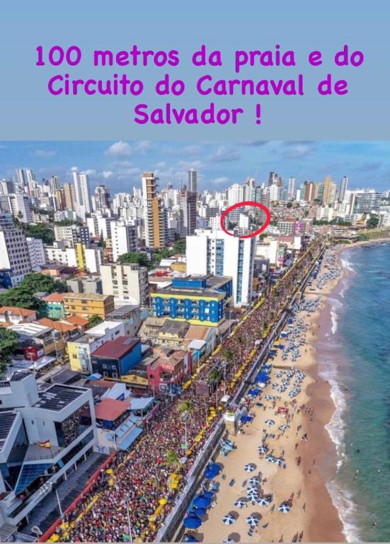 Belíssimo Apto vista mar espetacular na Barra - 100 metros da praia! - Chambres d'hôtes Salvador
